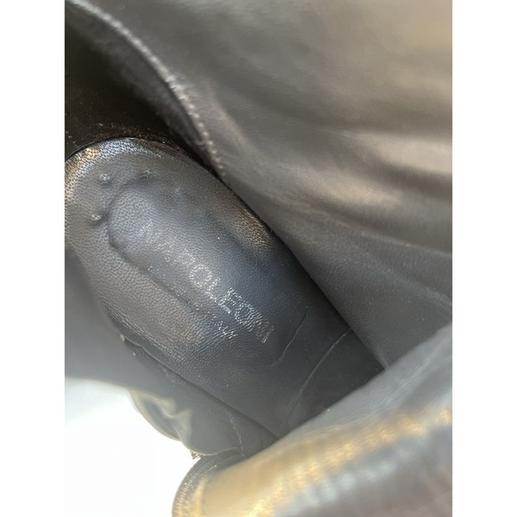 Napoleoni Dark Leather Lace Up Booties Boots EU41 Italy - Picture 8 of 12